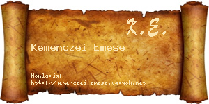 Kemenczei Emese névjegykártya
