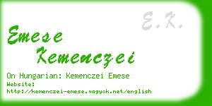 emese kemenczei business card